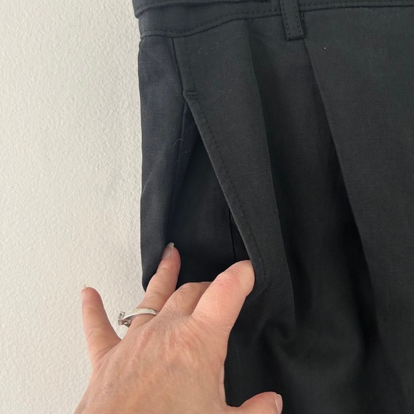 Madewell Women's High-Rise Barrel-Leg Pants Pleated True Black Size 8 New - Picture 4 of 11